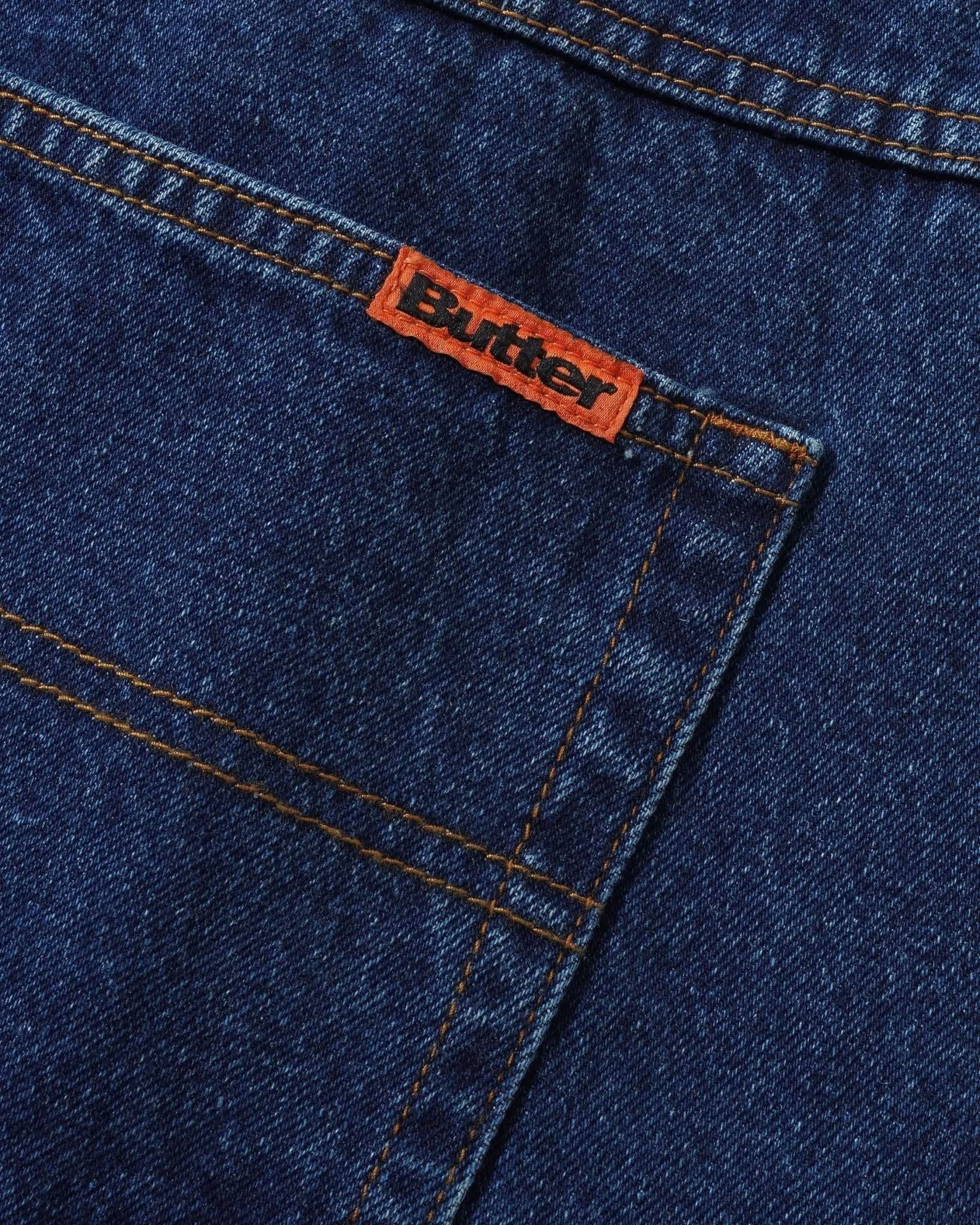 Butter Goods | Weathergear Denim Shorts – Repaired Indigo Heavyweight 18oz Baggy Fit - Gallery Streetwear