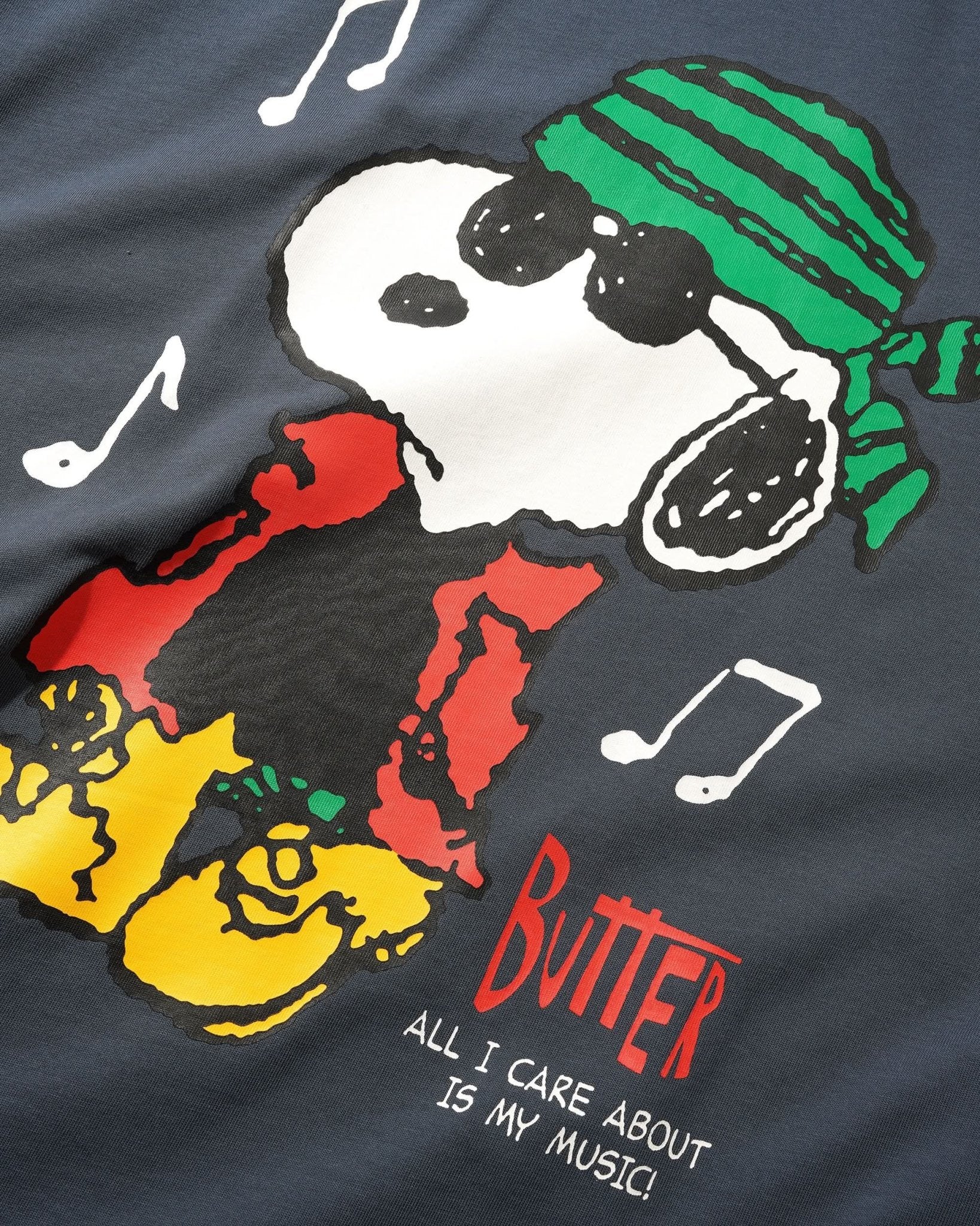 Butter Goods x Peanuts Music Tee - Slate - Gallery Streetwear