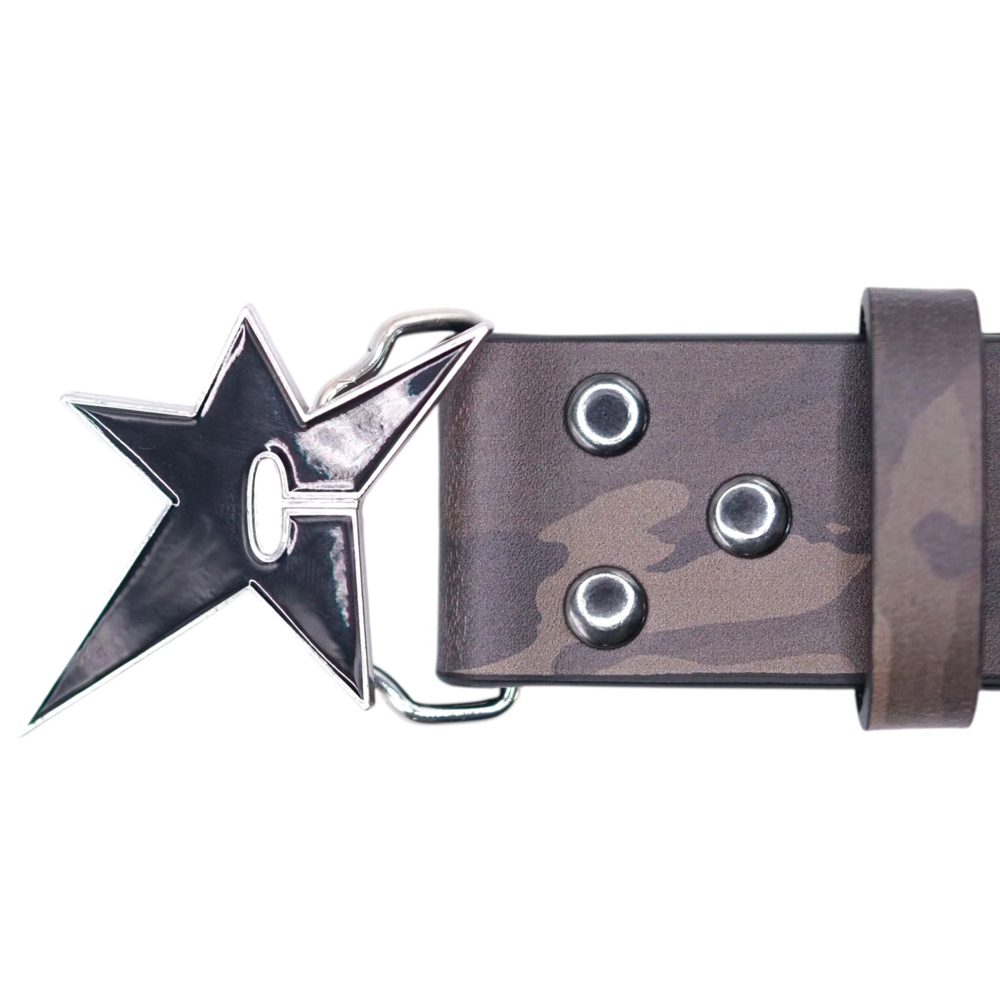Carpet Company | Riveted Leather Belt – Camo - Gallery Streetwear