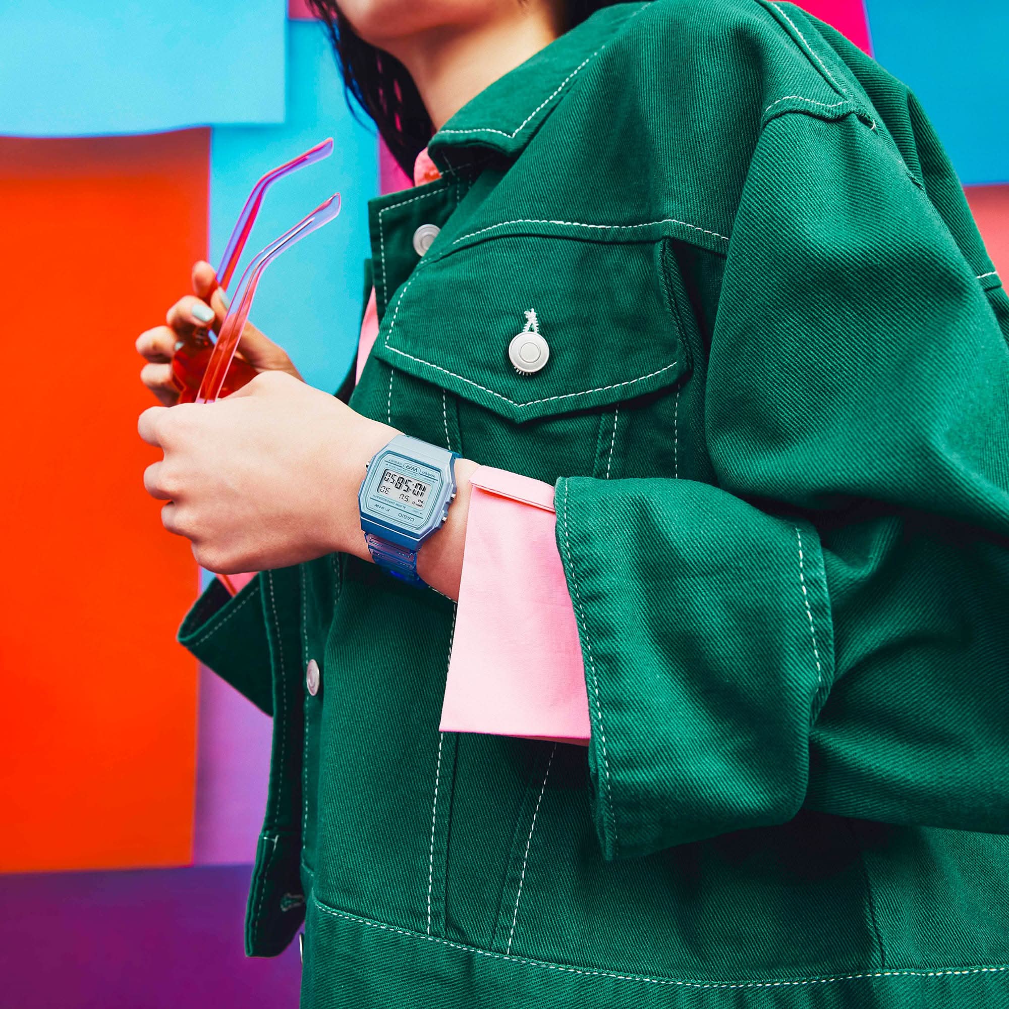 Casio Digital Watch F‑91WS‑2 — Blue Resin - the best fashion found at Gallery Streetwear