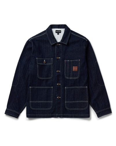 Born X Raised Herringbone Denim Chore Coat – Dark Indigo