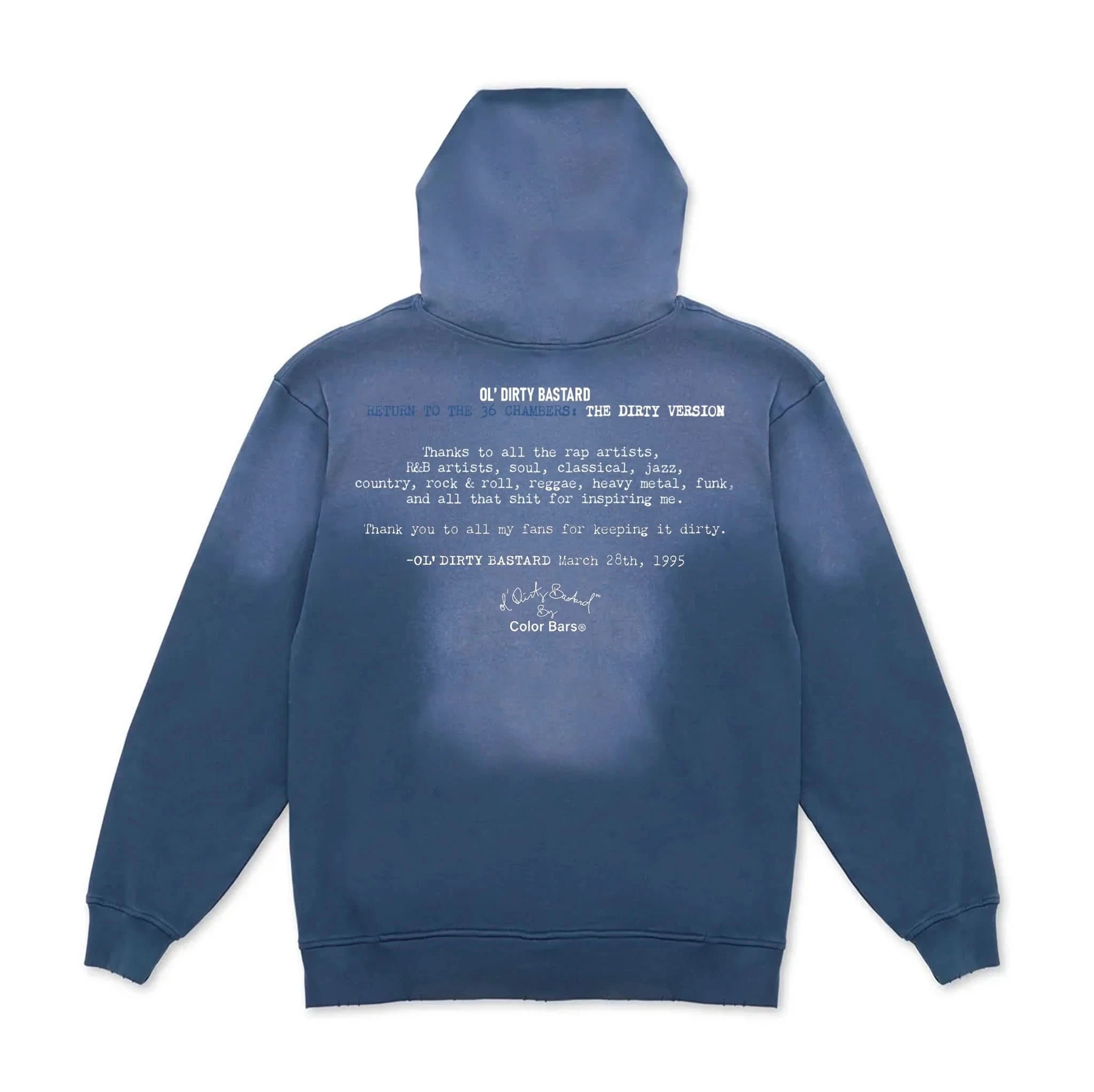Color Bars x ODB CD Hoodie Blue - Gallery Streetwear
