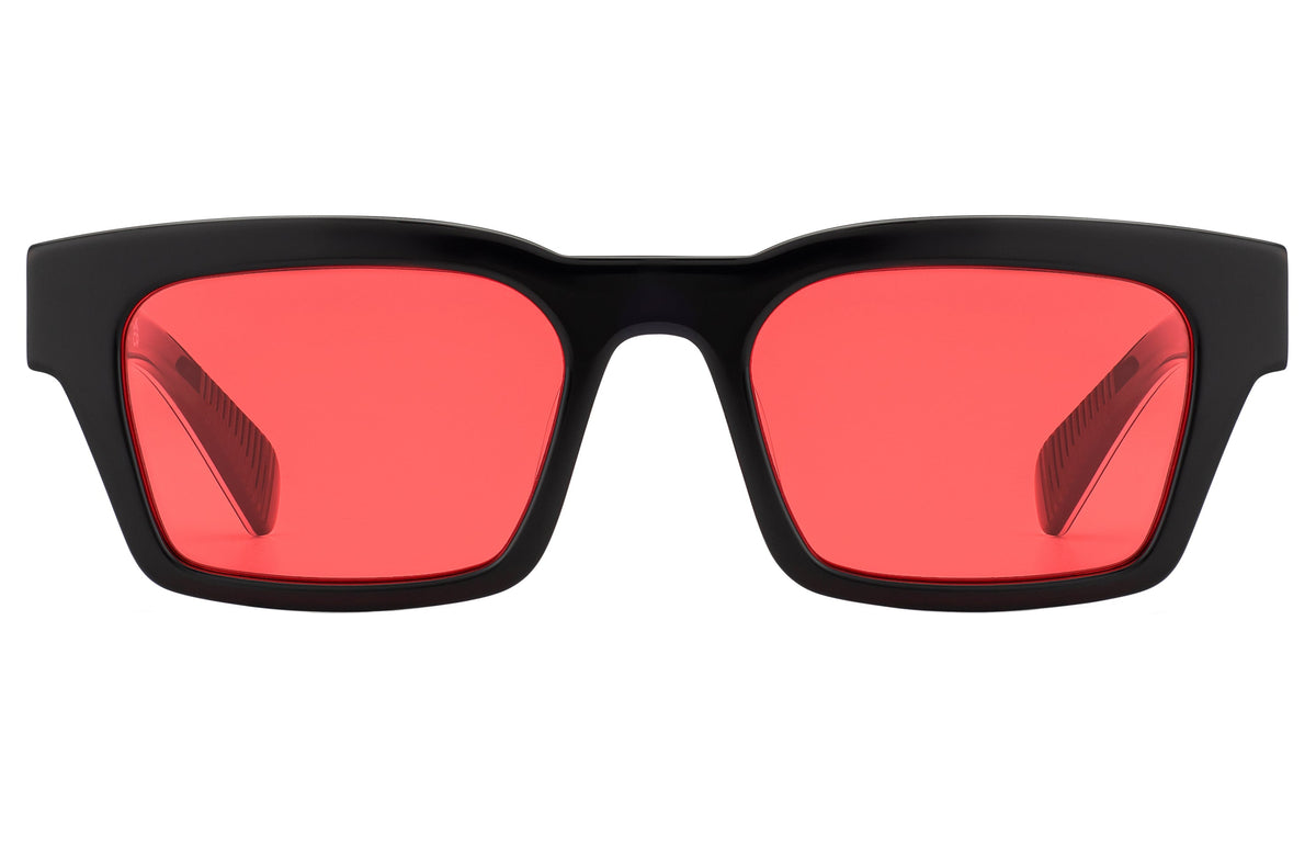 Spitfire Cut Eighty Two sunglasses in black with red lenses, front view
