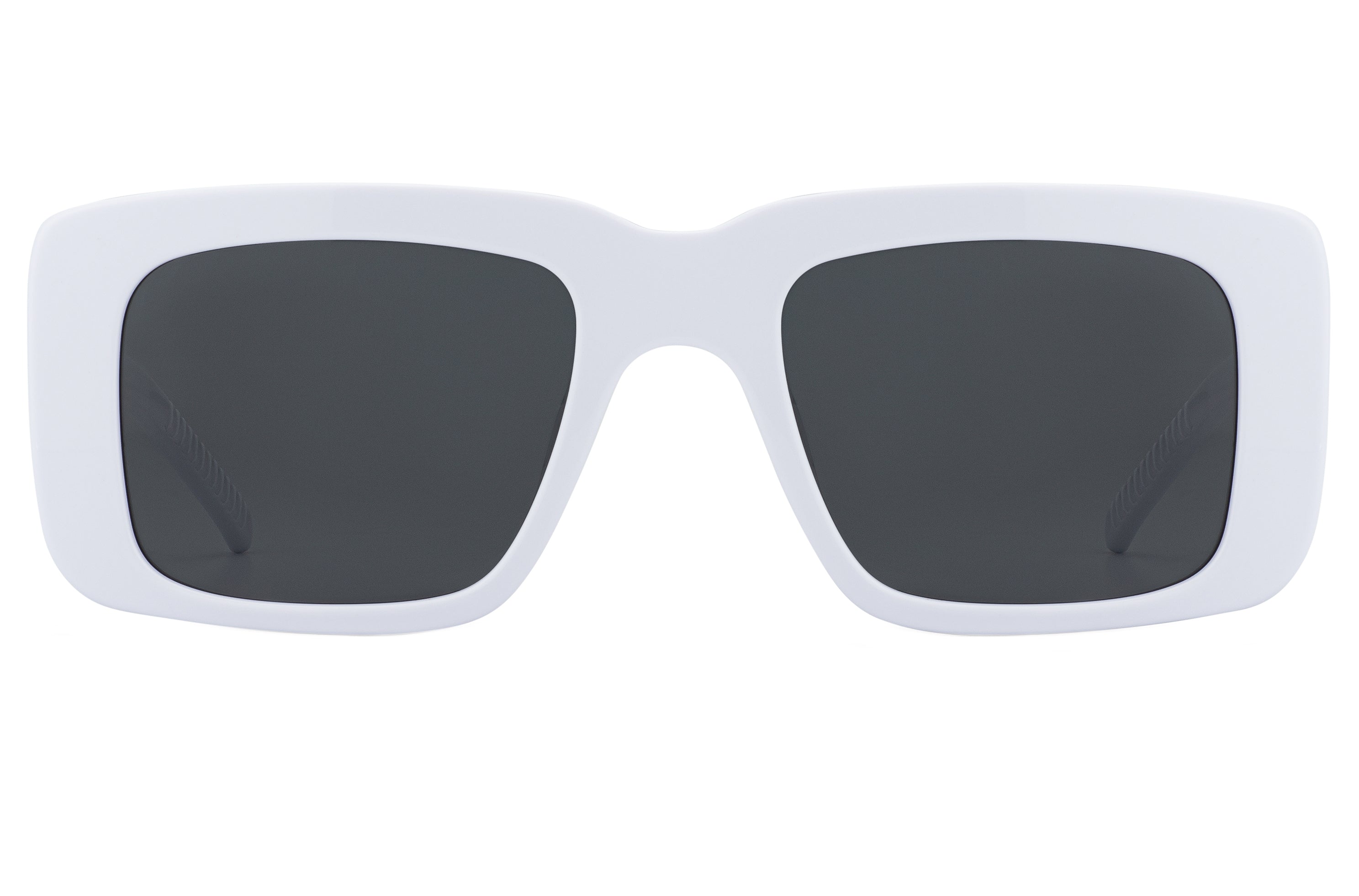 Spitfire Cut Seventy sunglasses in white with black lenses, front view