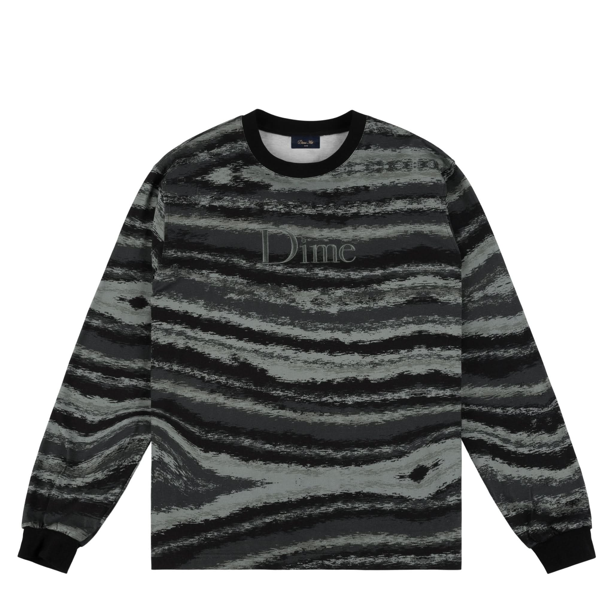 Dime MTL | Brushstroke L\s Shirt Green | Gallery Streetwear