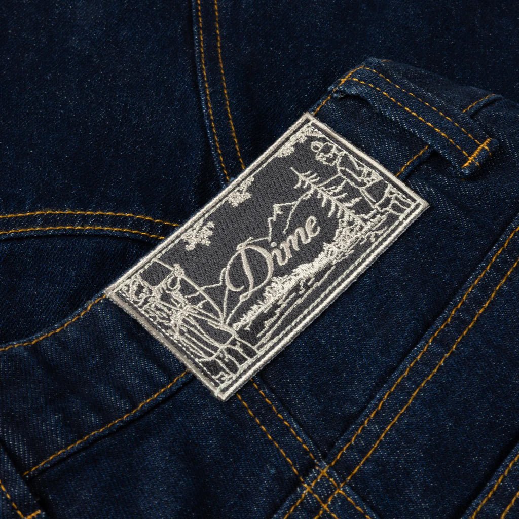 Dime MTL Classic Baggy Denim Pants – Paneled Indigo Skate Jeans - Gallery Streetwear