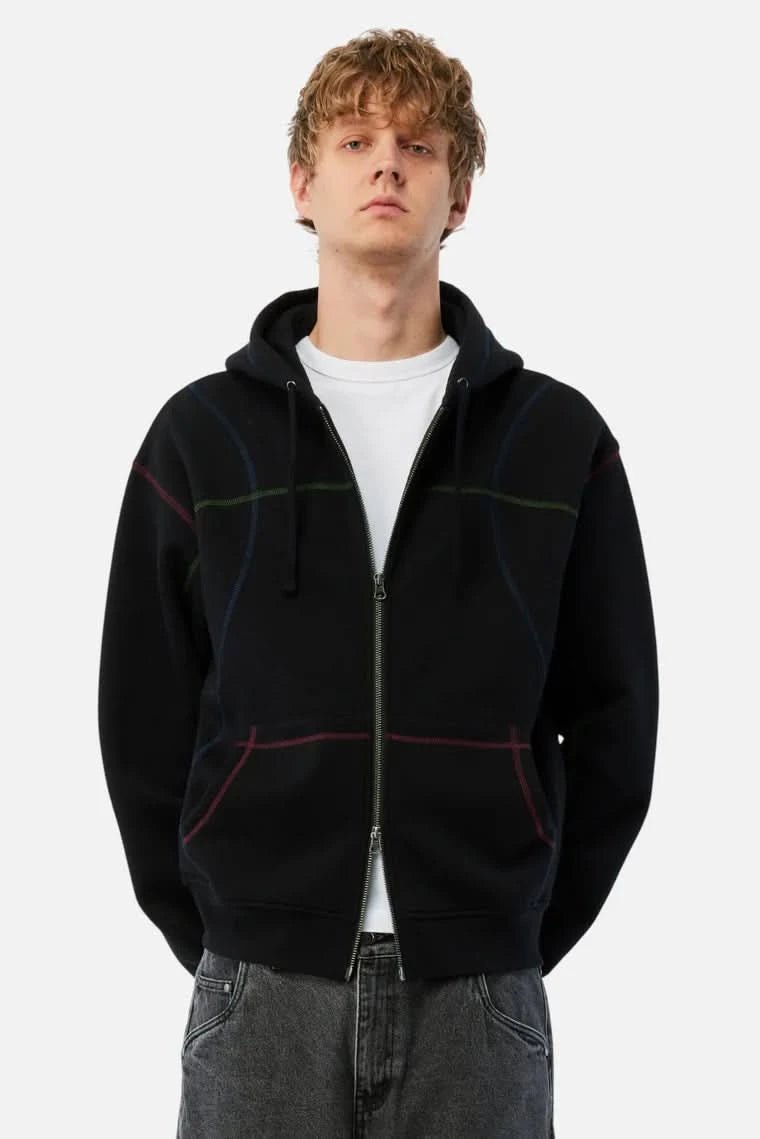 Dime MTL Court Zip Hoodie – Black - Gallery Streetwear