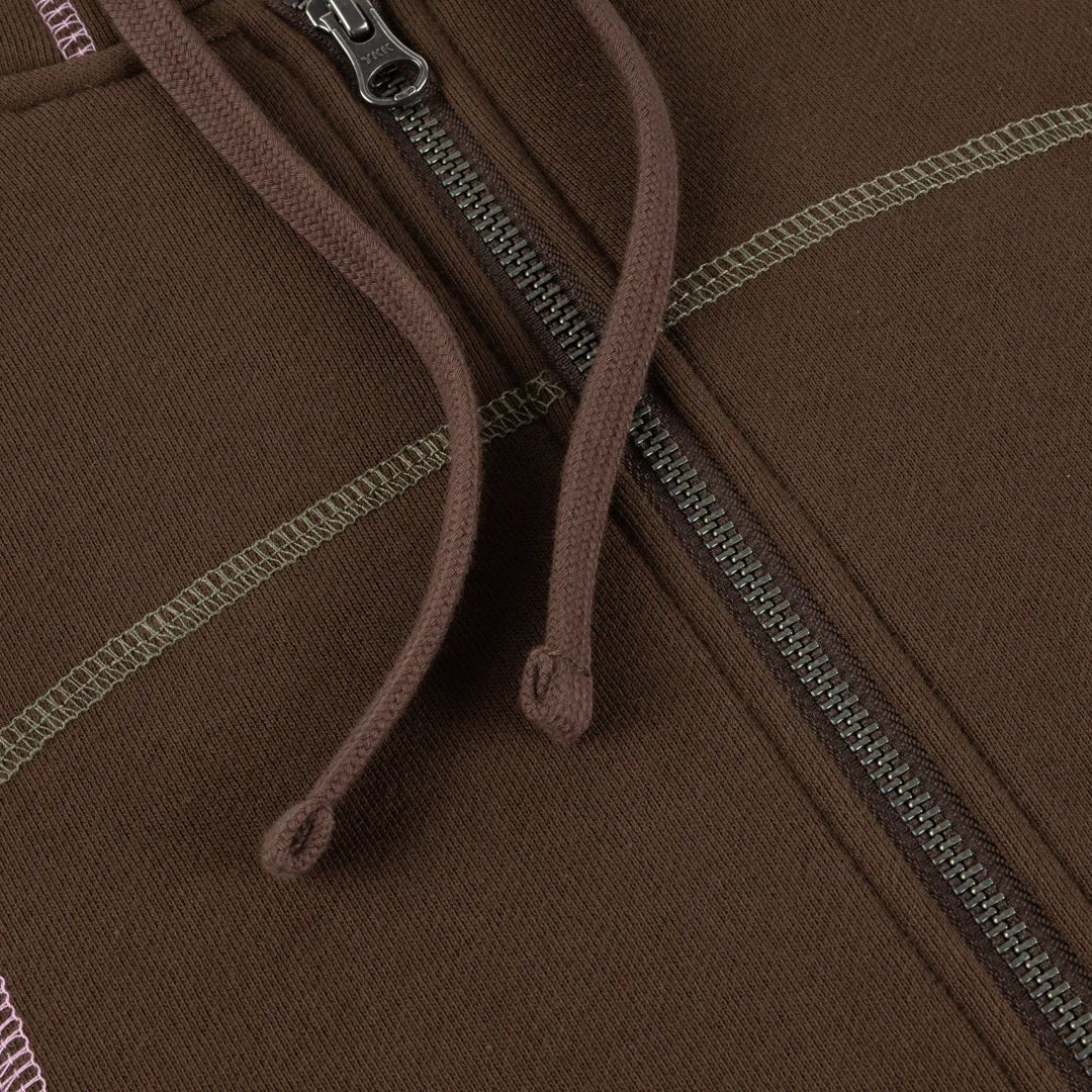 Dime MTL Court Zip Hoodie – Brown Multi - Gallery Streetwear