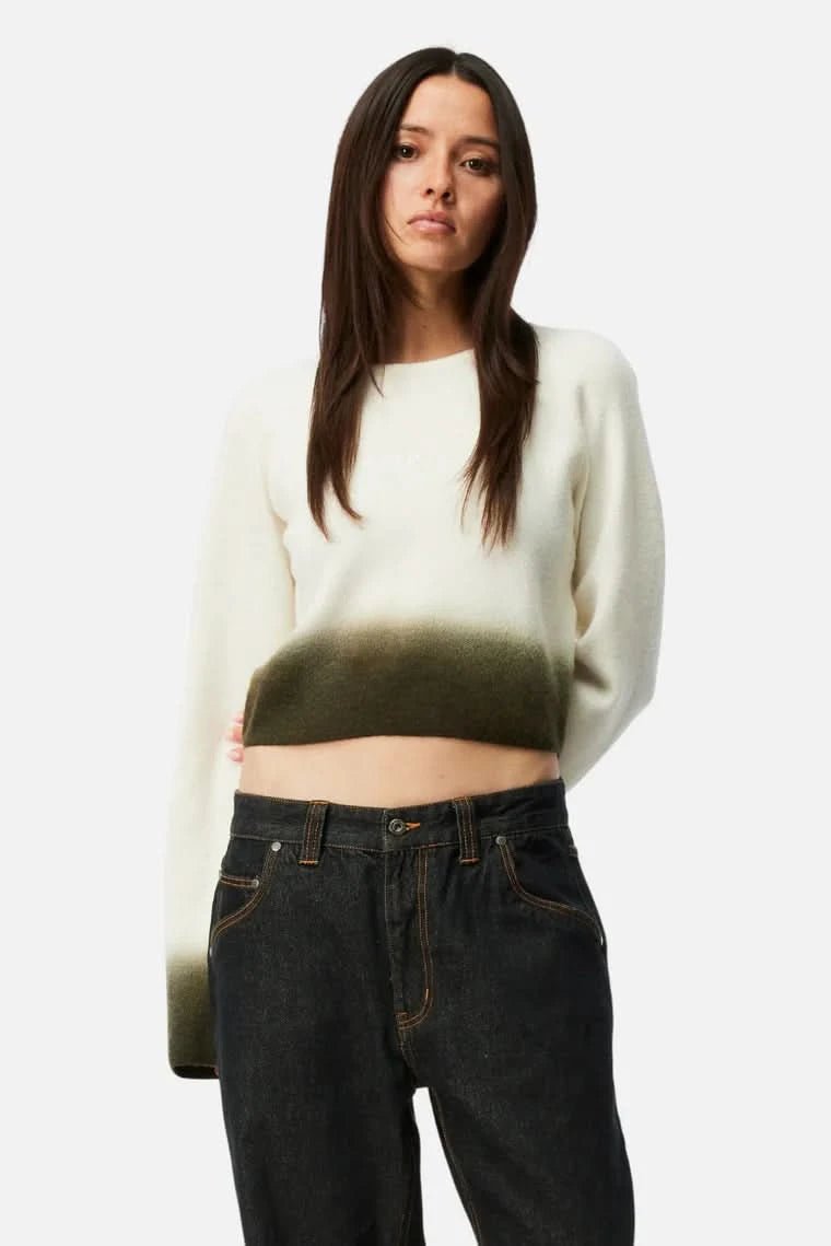 Dime MTL Cropped Mohair Knit – Gradient Cream - Gallery Streetwear