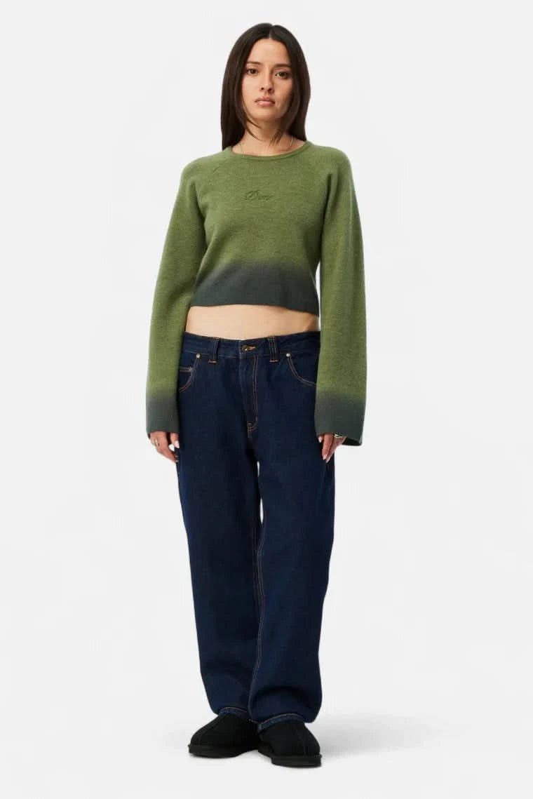 Dime MTL Cropped Mohair Knit – Gradient Olive - Gallery Streetwear
