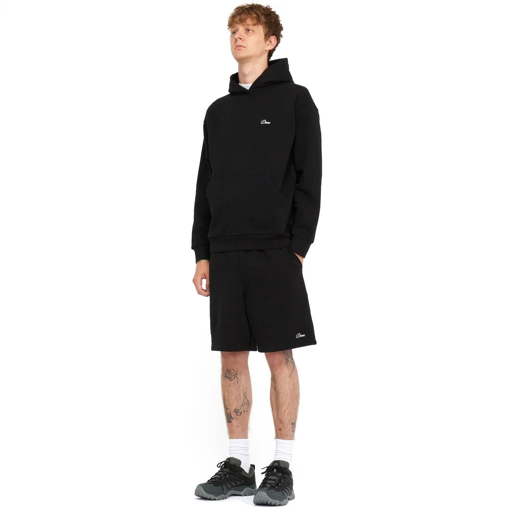 Dime MTL Cursive Small Logo Hoodie – Black Heavyweight Classics Sweatshirt - Gallery Streetwear