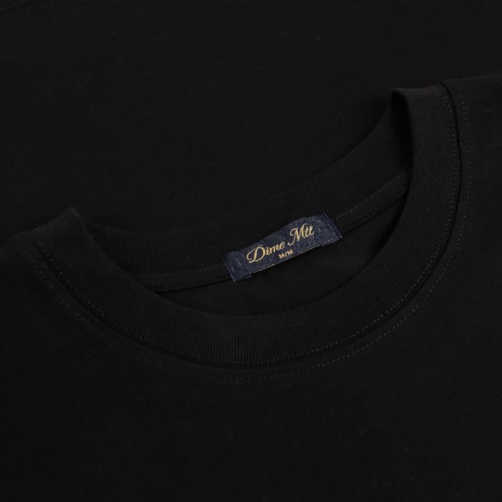 Dime MTL Cursive Small Logo Tee - Black - Gallery Streetwear