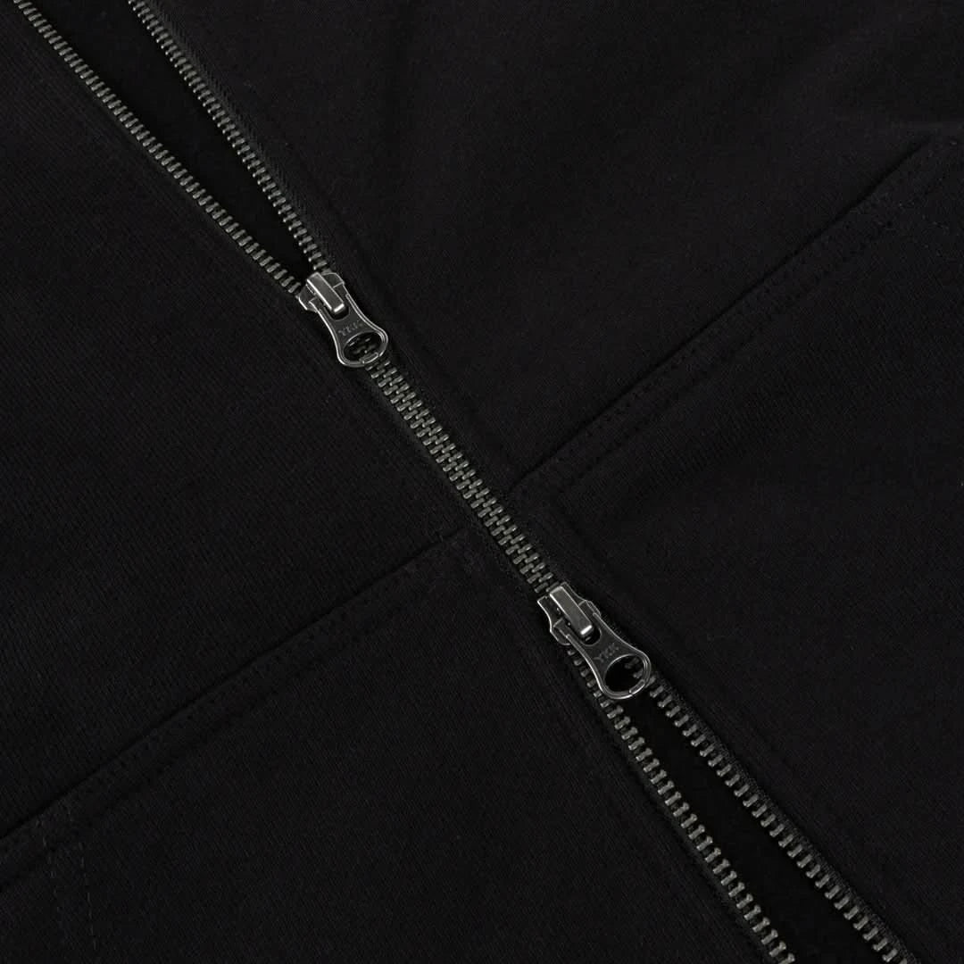 Dime MTL Cursive Small Logo Zip Hoodie (Black) - Gallery Streetwear