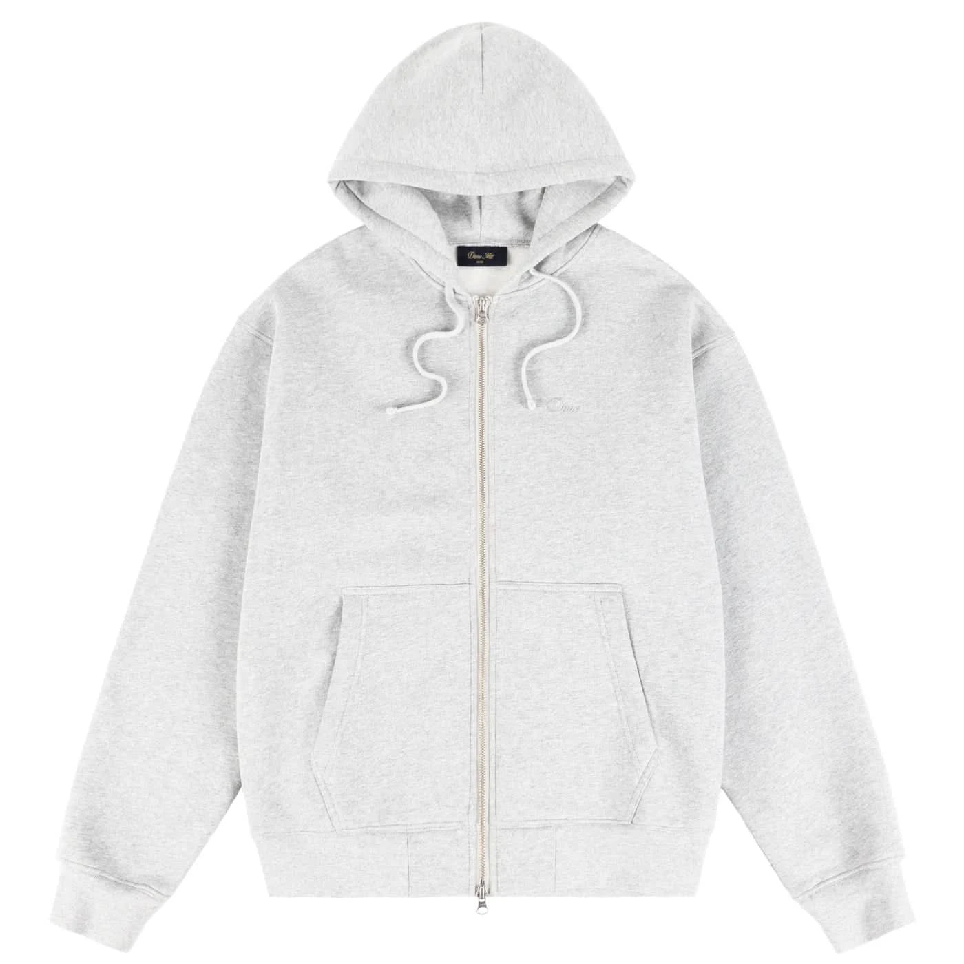 Dime MTL Cursive Zip Hoodie Ash - Gallery Streetwear