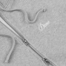 Dime MTL Cursive Zip Hoodie – Ash - Gallery Streetwear