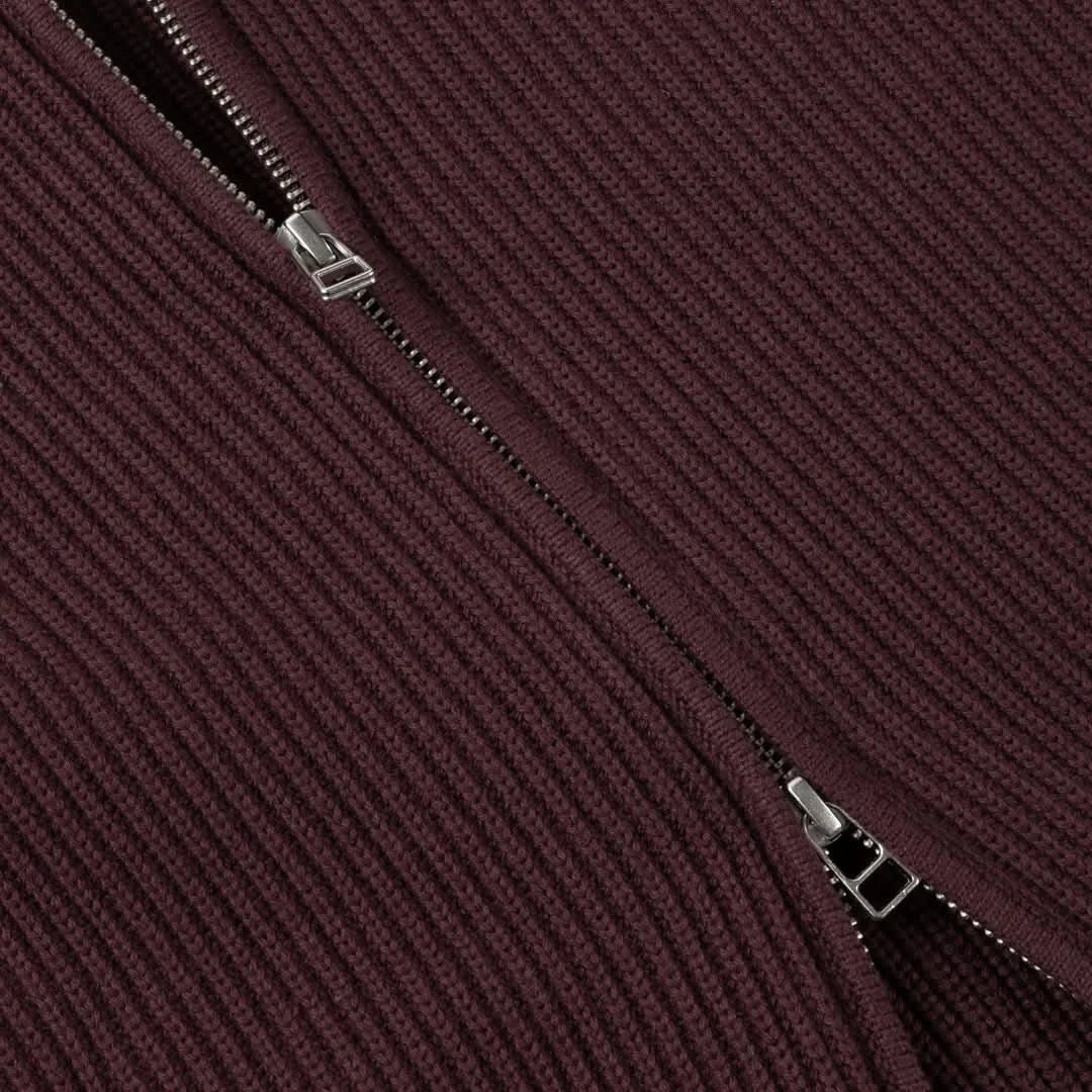 Dime MTL Double Zip Knit - Wine - Gallery Streetwear