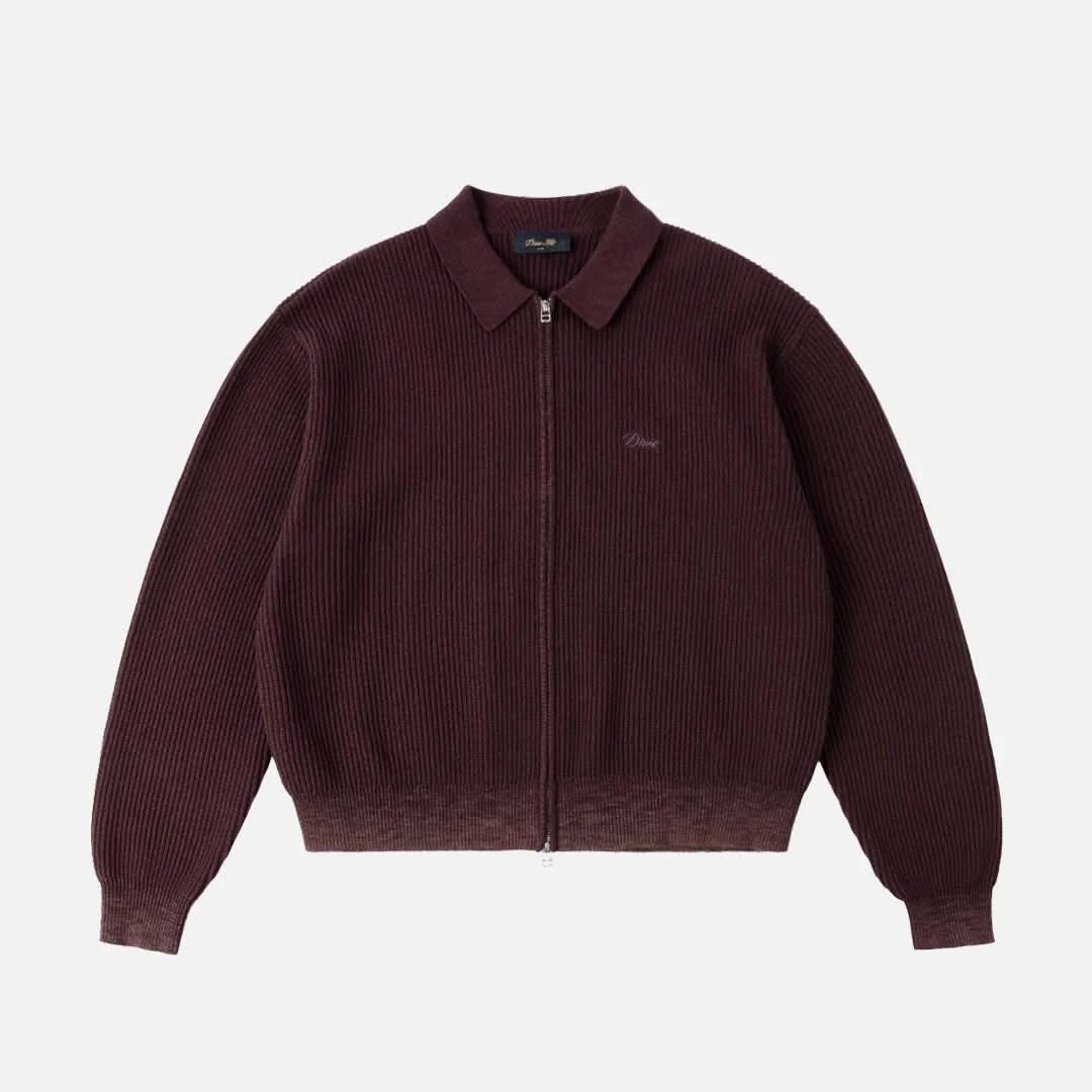 Dime MTL Double Zip Knit - Wine - Gallery Streetwear