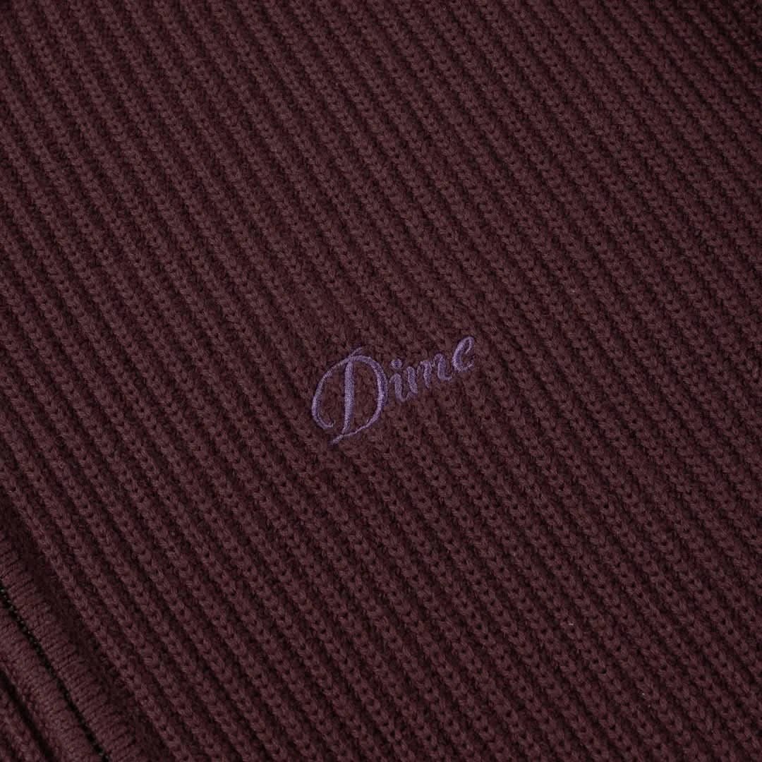 Dime MTL Double Zip Knit - Wine - Gallery Streetwear