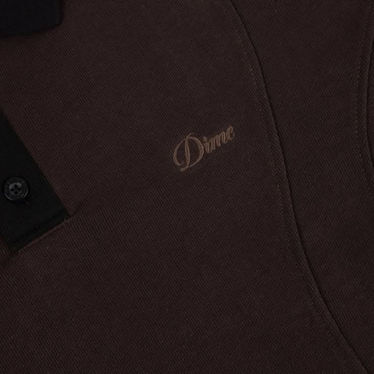 Dime MTL French Terry Rugby Shirt – Brown - Gallery Streetwear