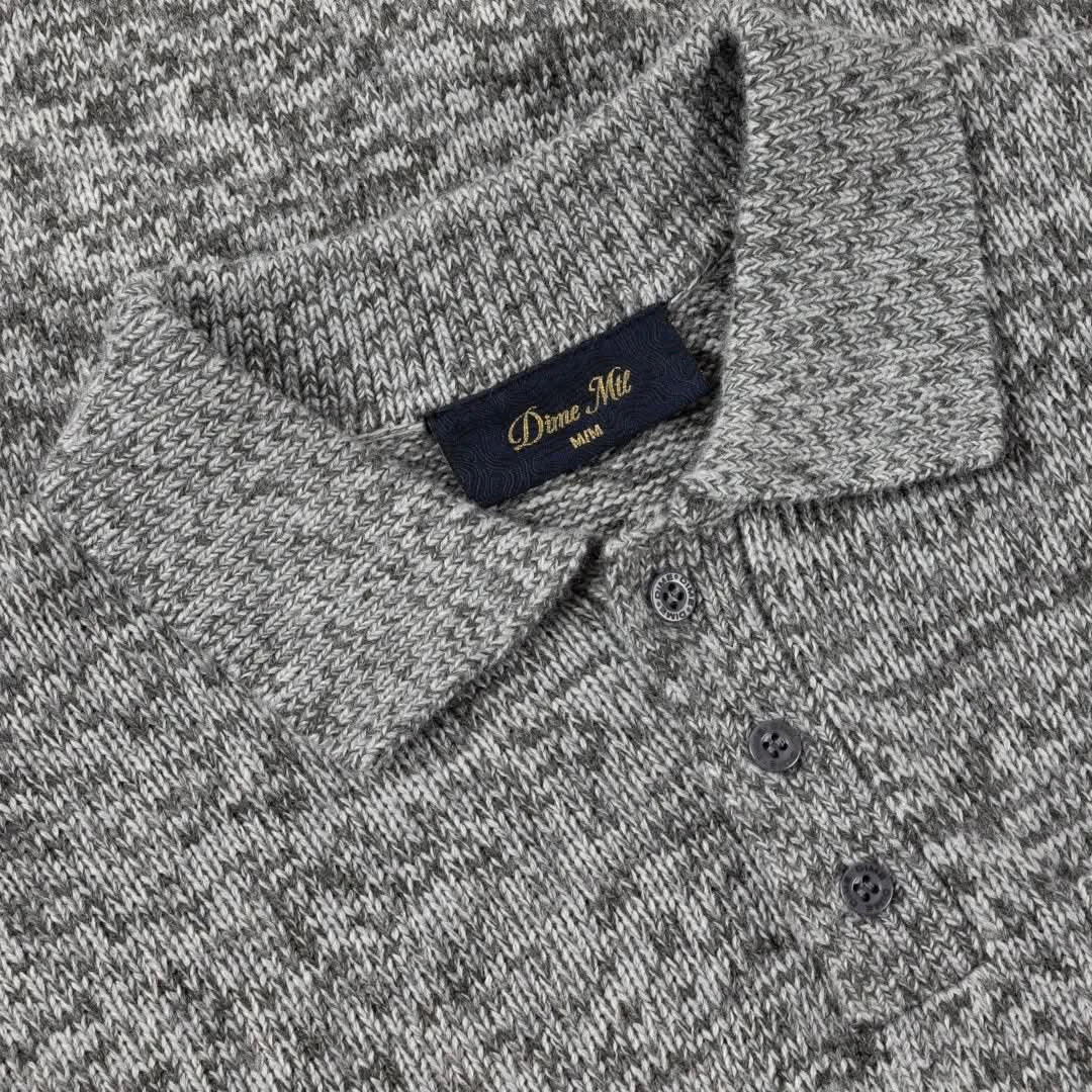 Dime MTL Knitted Polo - Grey - Gallery Streetwear
