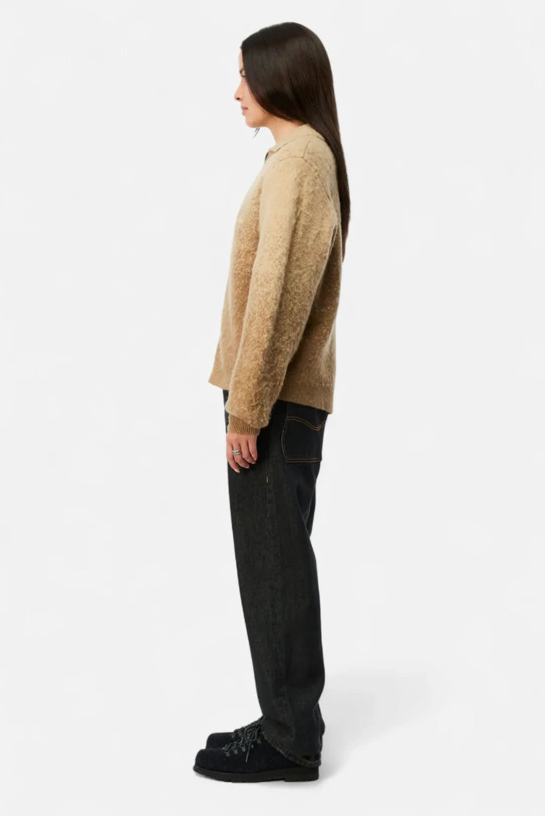 Dime MTL Mohair Double Zip Knit Camel - Gallery Streetwear