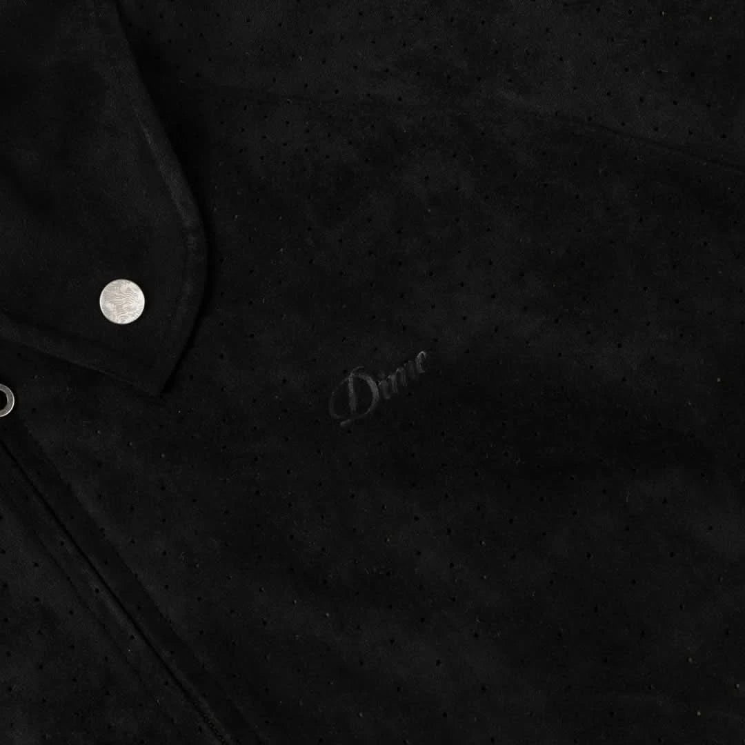 Dime MTL Perforated Faux Suede Jacket - Black - Gallery Streetwear