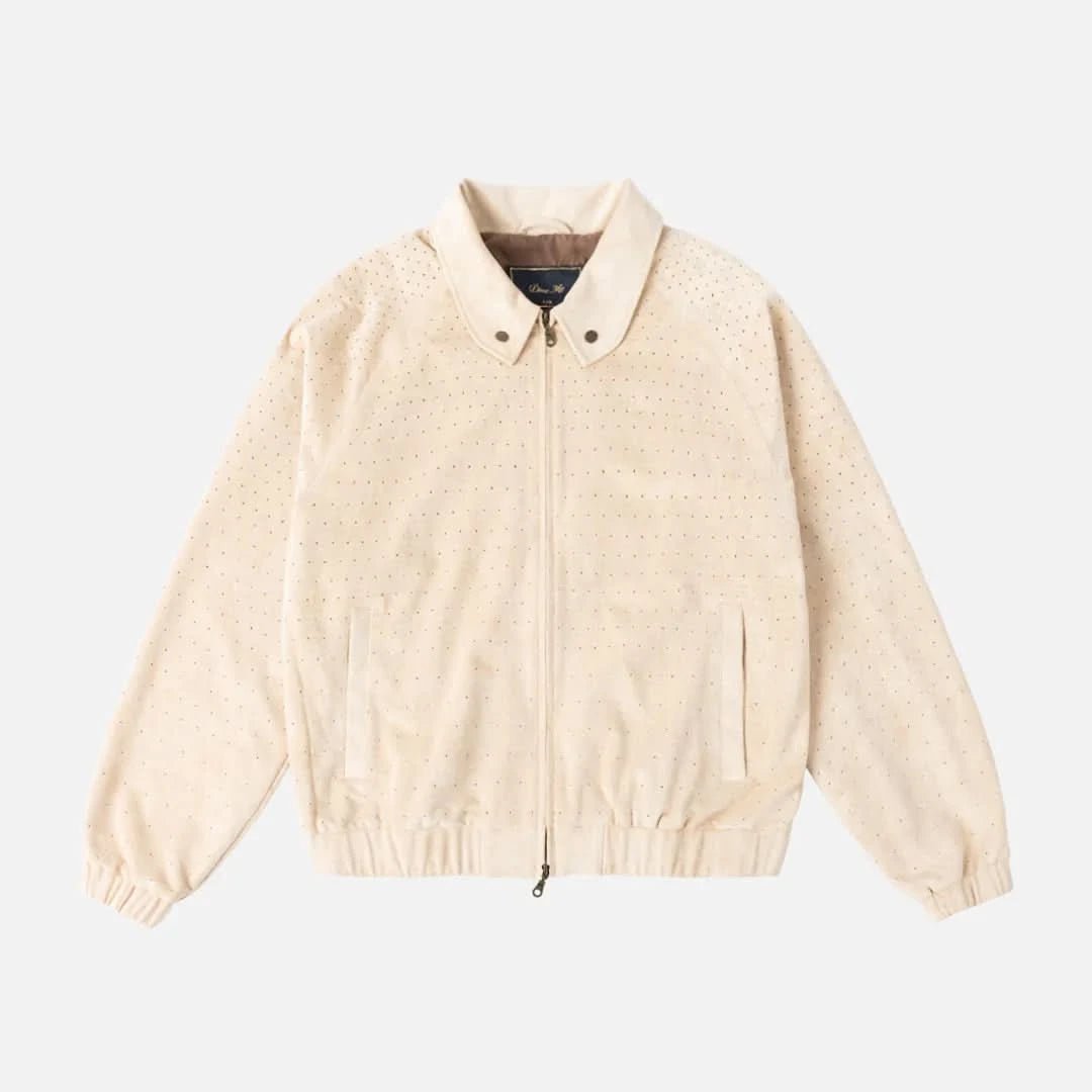 Dime MTL Perforated Faux Suede Jacket - Tan - Gallery Streetwear