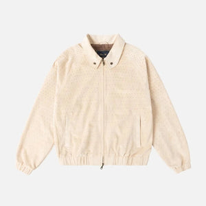 Dime MTL Perforated Faux Suede Jacket - Tan - Gallery Streetwear