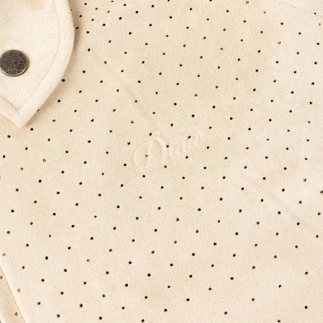 Dime MTL Perforated Faux Suede Jacket - Tan - Gallery Streetwear