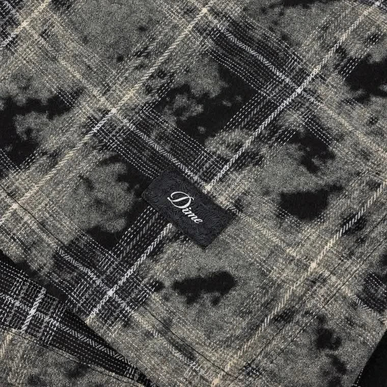 Dime MTL Plaid Flannel Shirt – Bleached Black - Gallery Streetwear