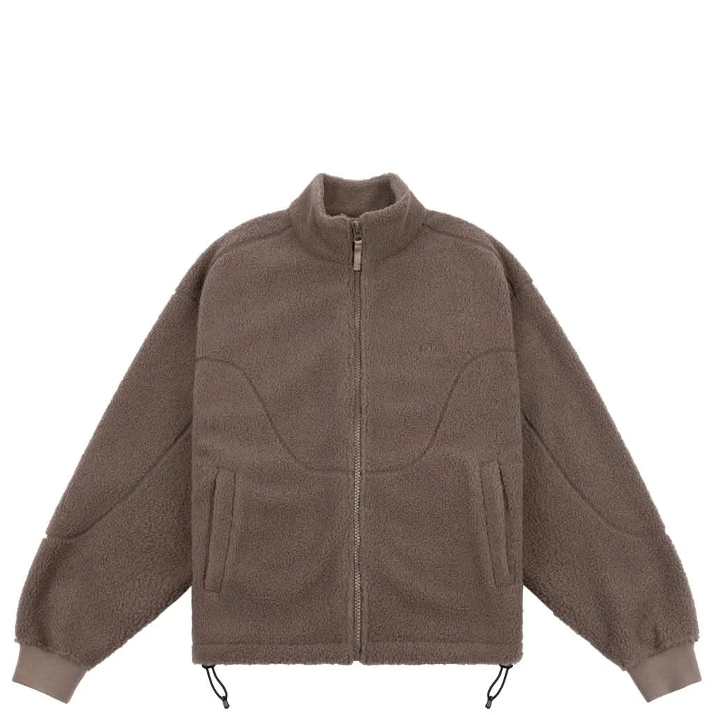 Dime MTL | Polar Fleece Sherpa Zip – Mocha - Gallery Streetwear