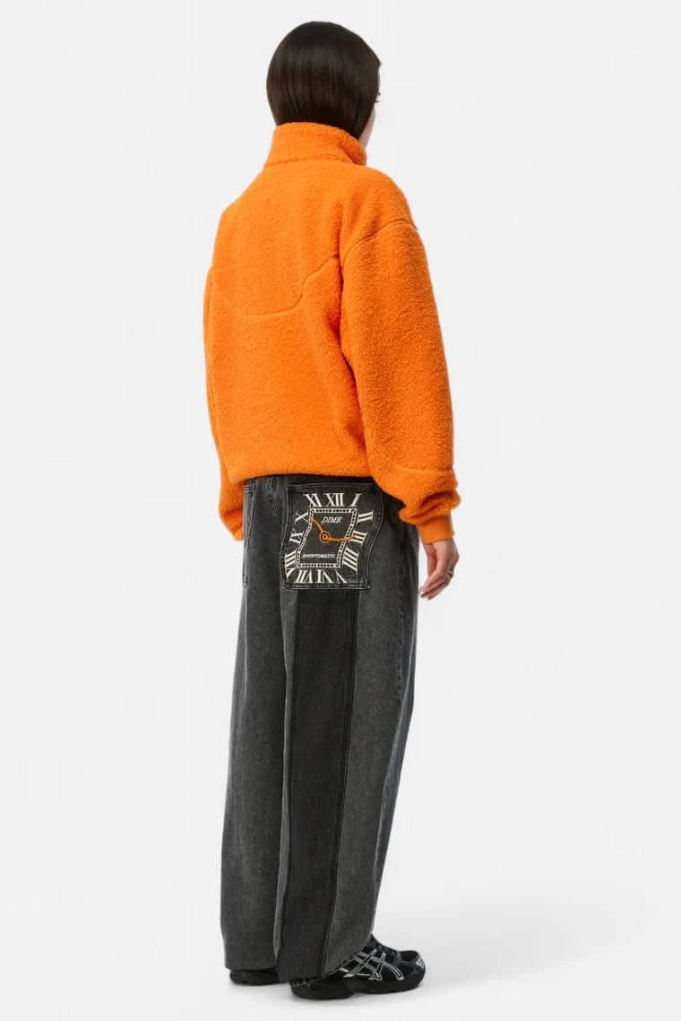 Dime MTL Polar Fleece Sherpa Zip – Orange - Gallery Streetwear