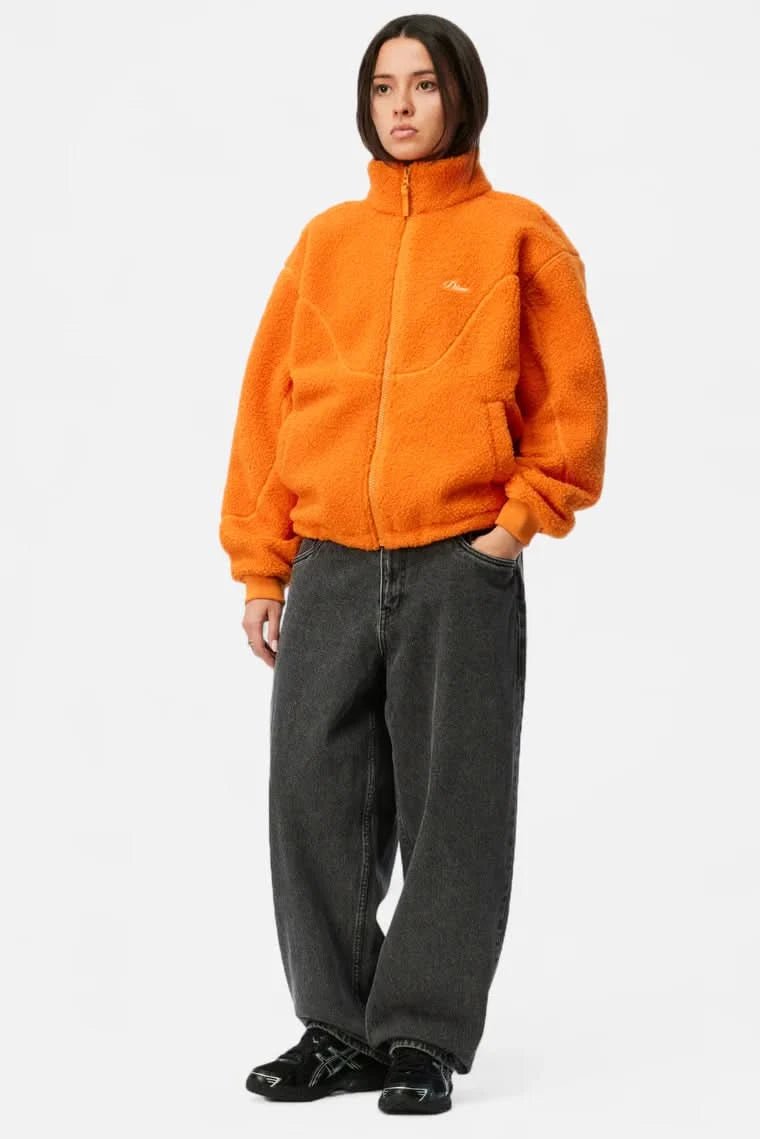 Dime MTL Polar Fleece Sherpa Zip – Orange - Gallery Streetwear