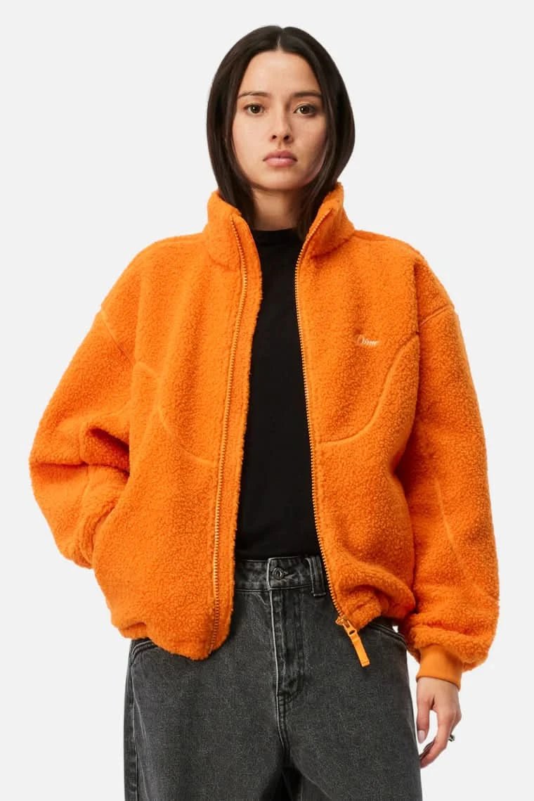 Dime MTL Polar Fleece Sherpa Zip – Orange - Gallery Streetwear