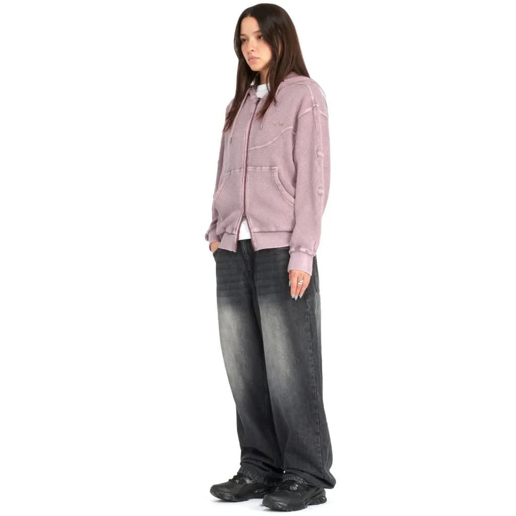 Dime MTL Premium Waffle Zip Hoodie – Mauve - Gallery Streetwear
