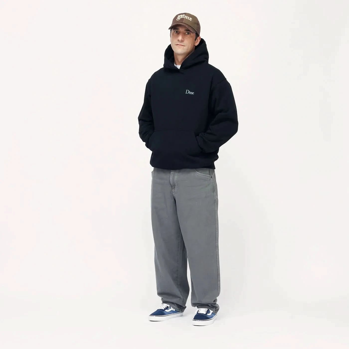 Dime MTL Small Logo Hoodie Black/Blue - Gallery Streetwear