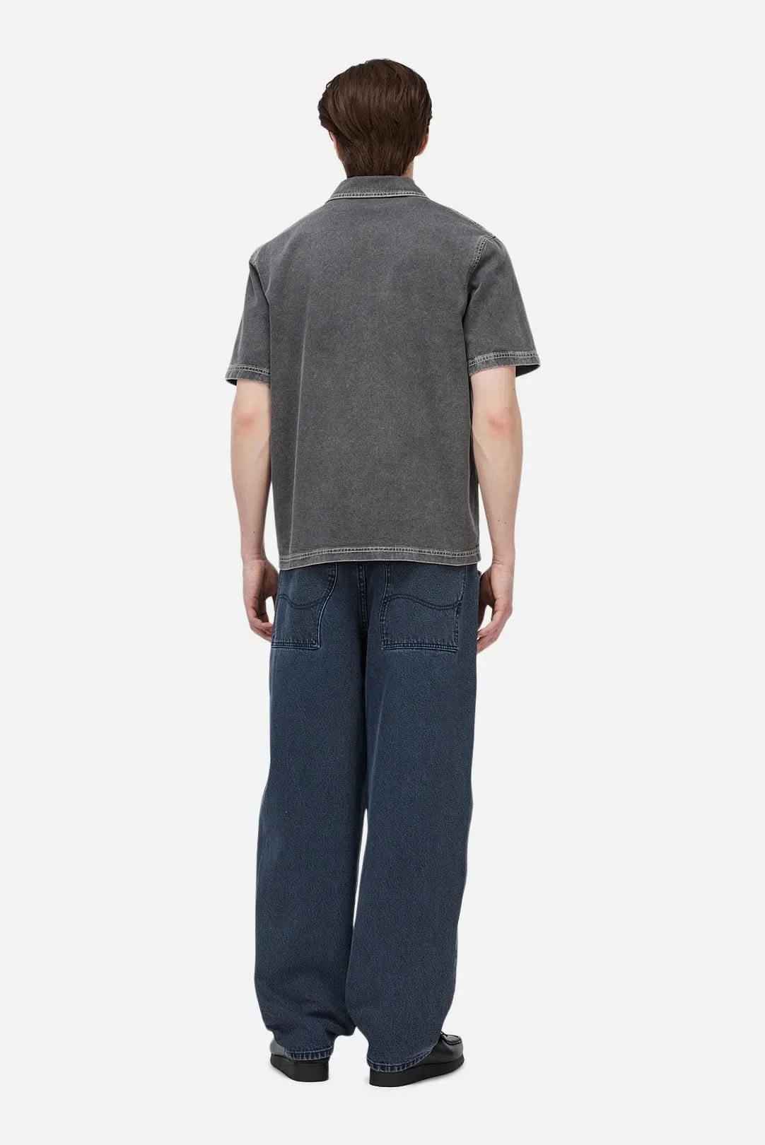 Dime MTL Stonewash Button Up - Washed Black - Gallery Streetwear