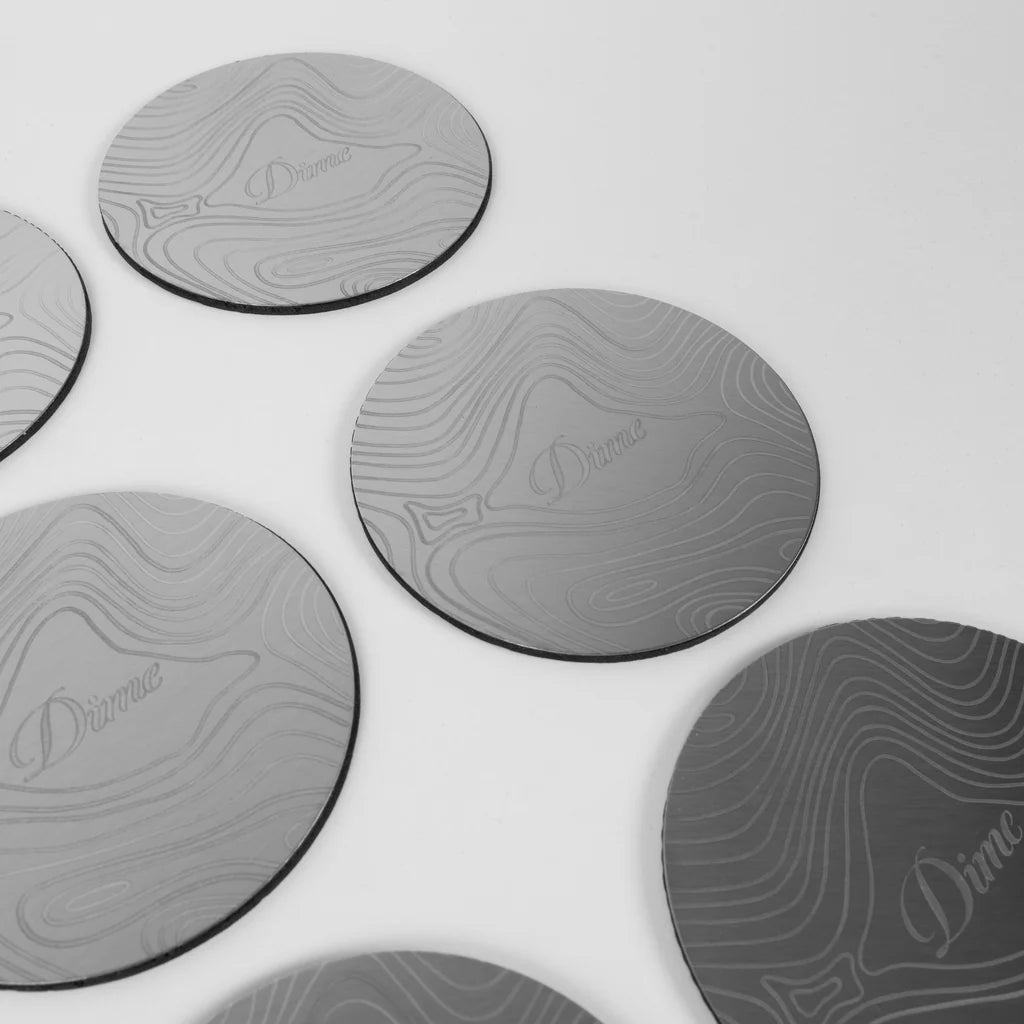 Dime MTL Topo Coaster Set – Laser Engraved Stainless Steel (6 - Pack) - Gallery Streetwear