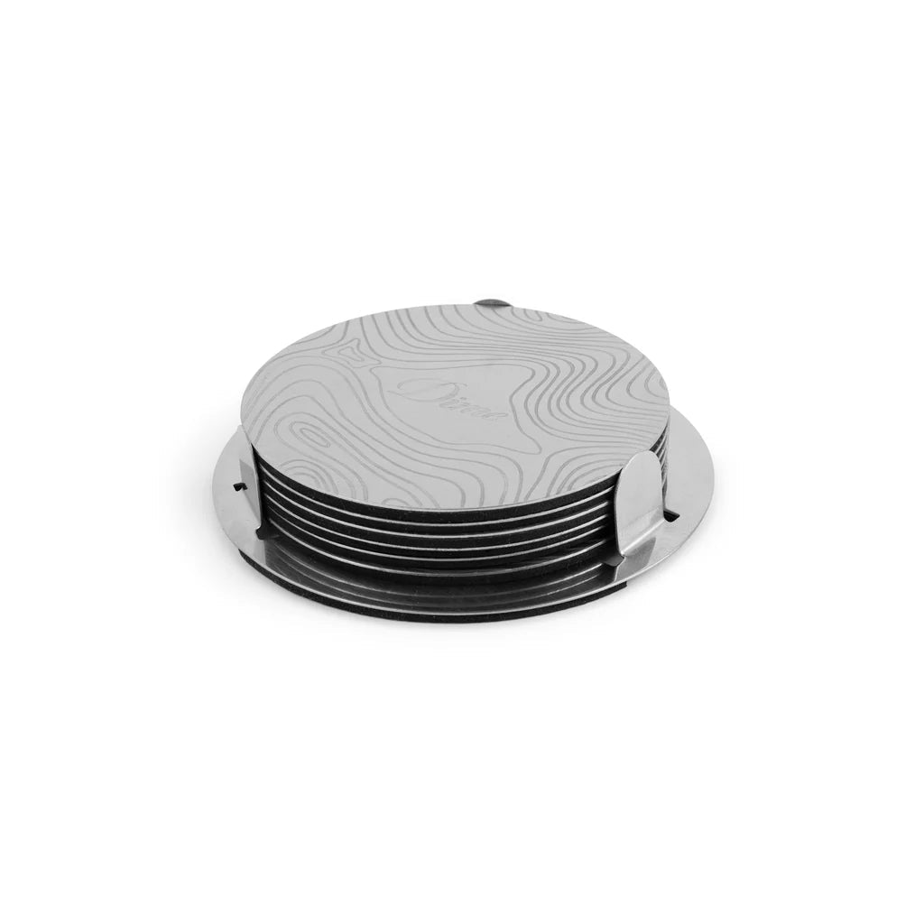 Dime MTL Topo Coaster Set – Laser Engraved Stainless Steel (6 - Pack) - Gallery Streetwear
