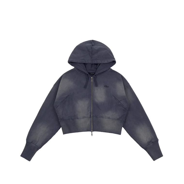 Dime MTL Women's Cropped Zip Hoodie – Washed Navy - Gallery Streetwear Kelowna, Canada's Best Dime MTL Clothing store