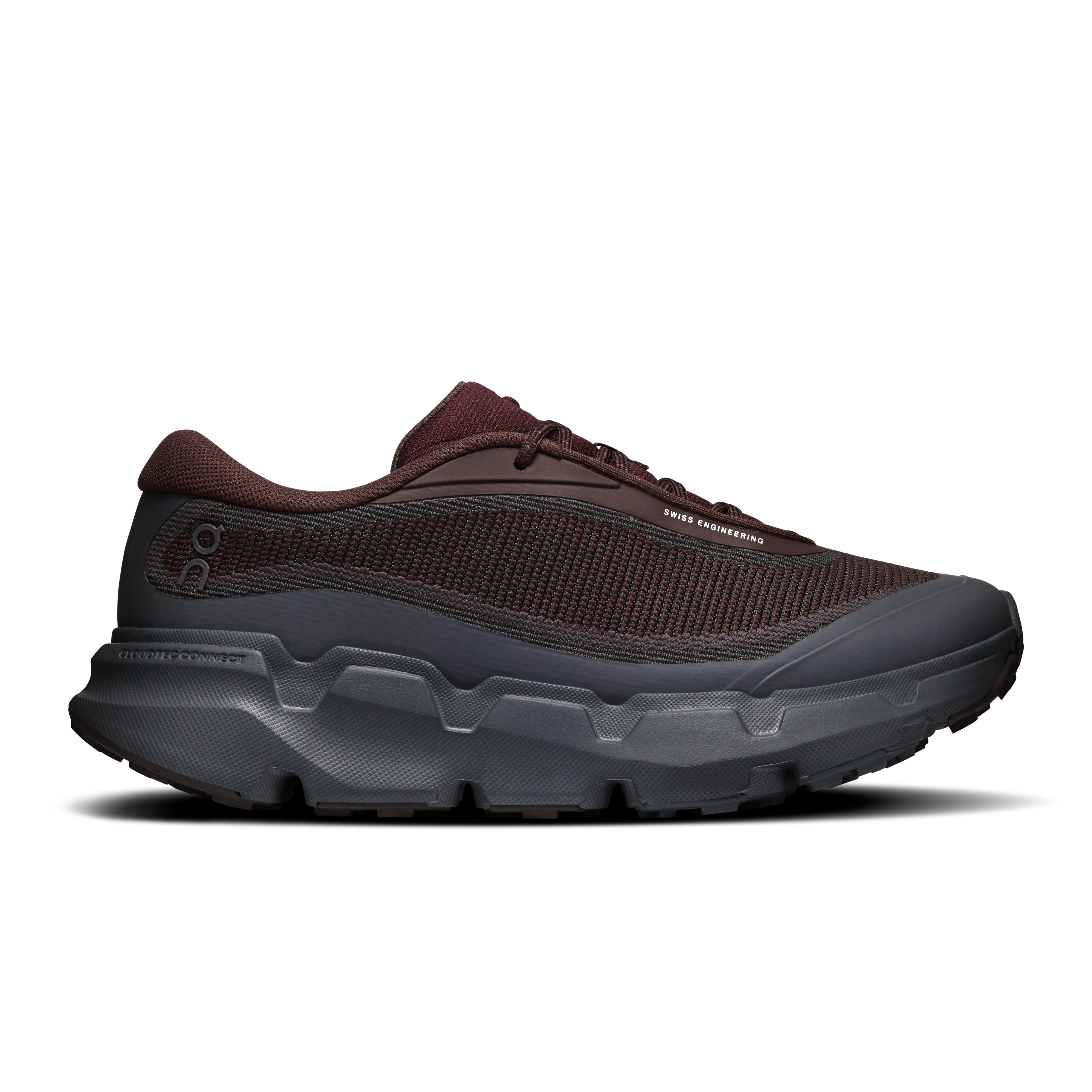 On Cloudsoma Hike women's hiking shoe in Ox and Eclipse brown, lateral view