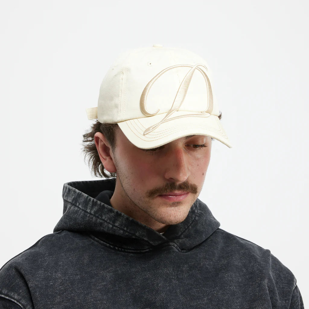 Dime MTL | Cursive Low Pro Cap Cream - model