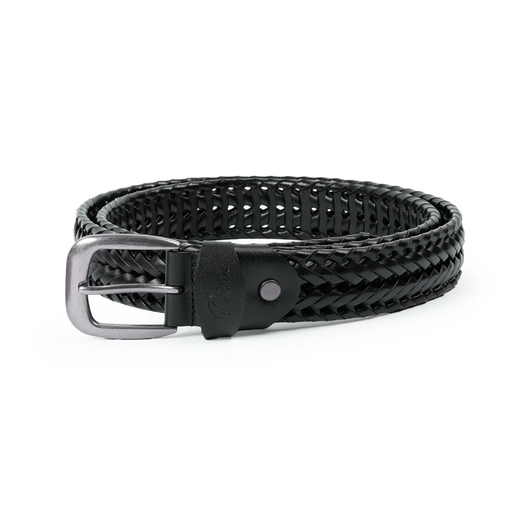 Dime MTL | Braided Leather Belt Black