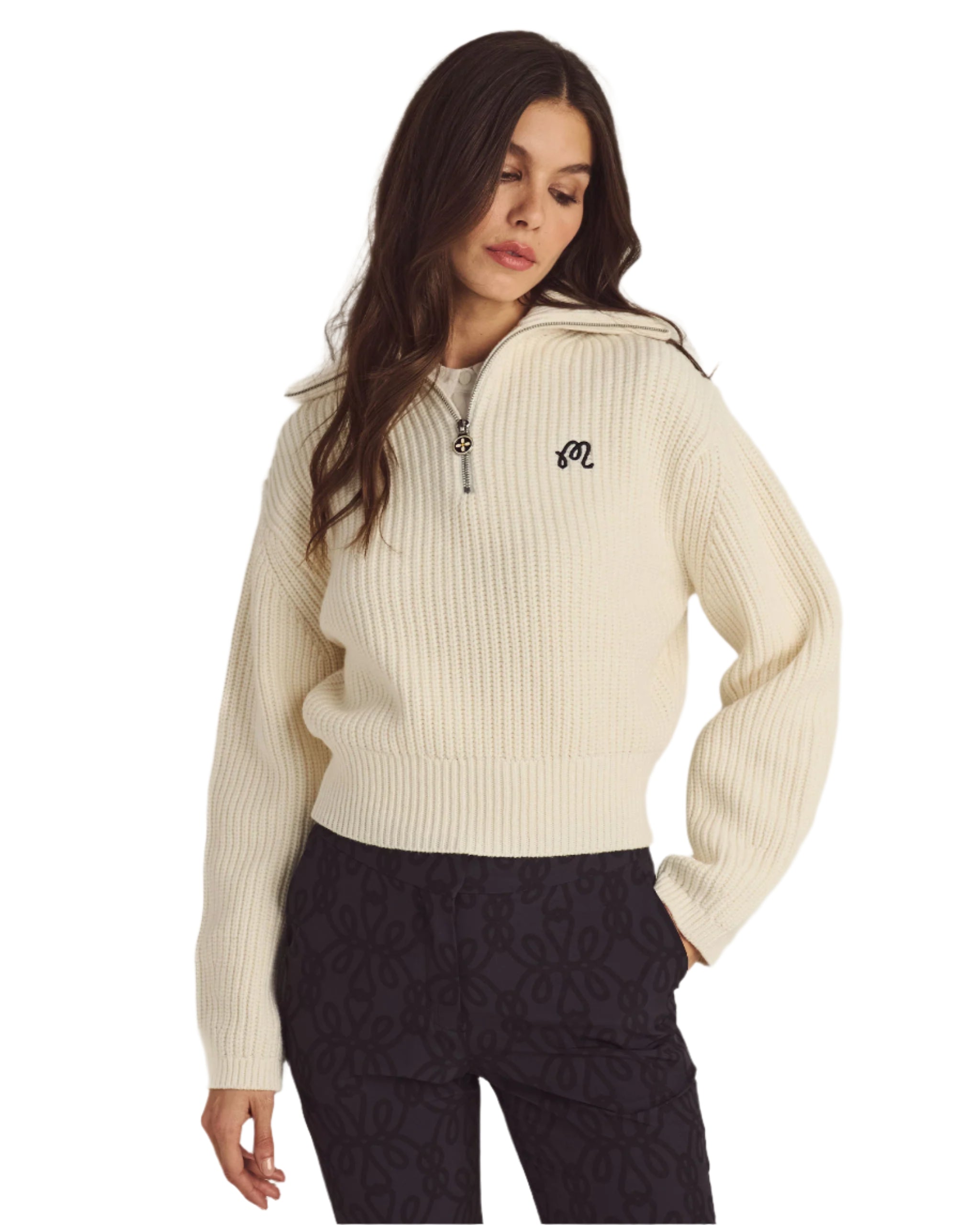 Malbon Golf | Anais Quarter Zip Knit Sweater
