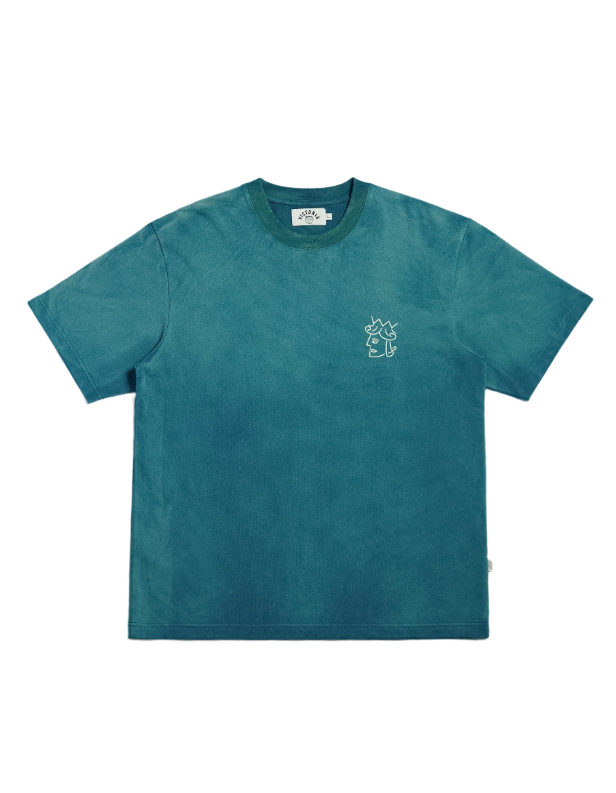 Victoria HK | Queenhead Logo Tee Faded Teal at Gallery Stretetwear 