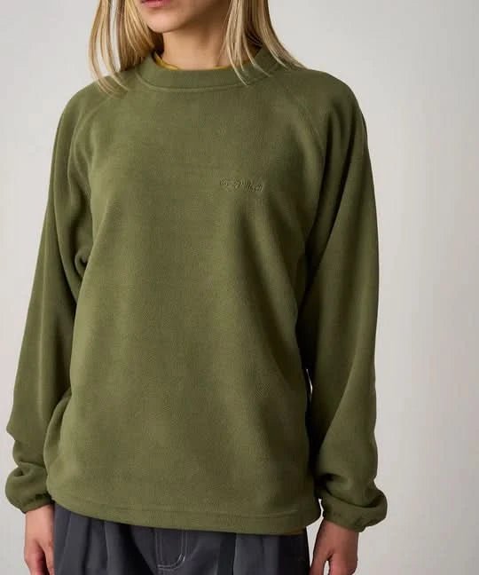 Gramicci Thermal Fleece Crew - Olive - Gallery Streetwear