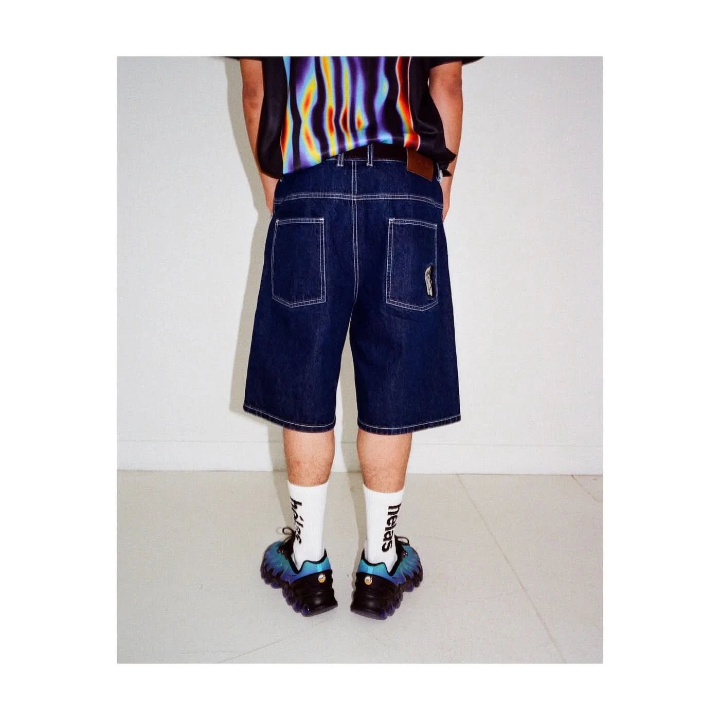 Helas Dieu Grec Jean Shorts - Washed Navy - Gallery Streetwear