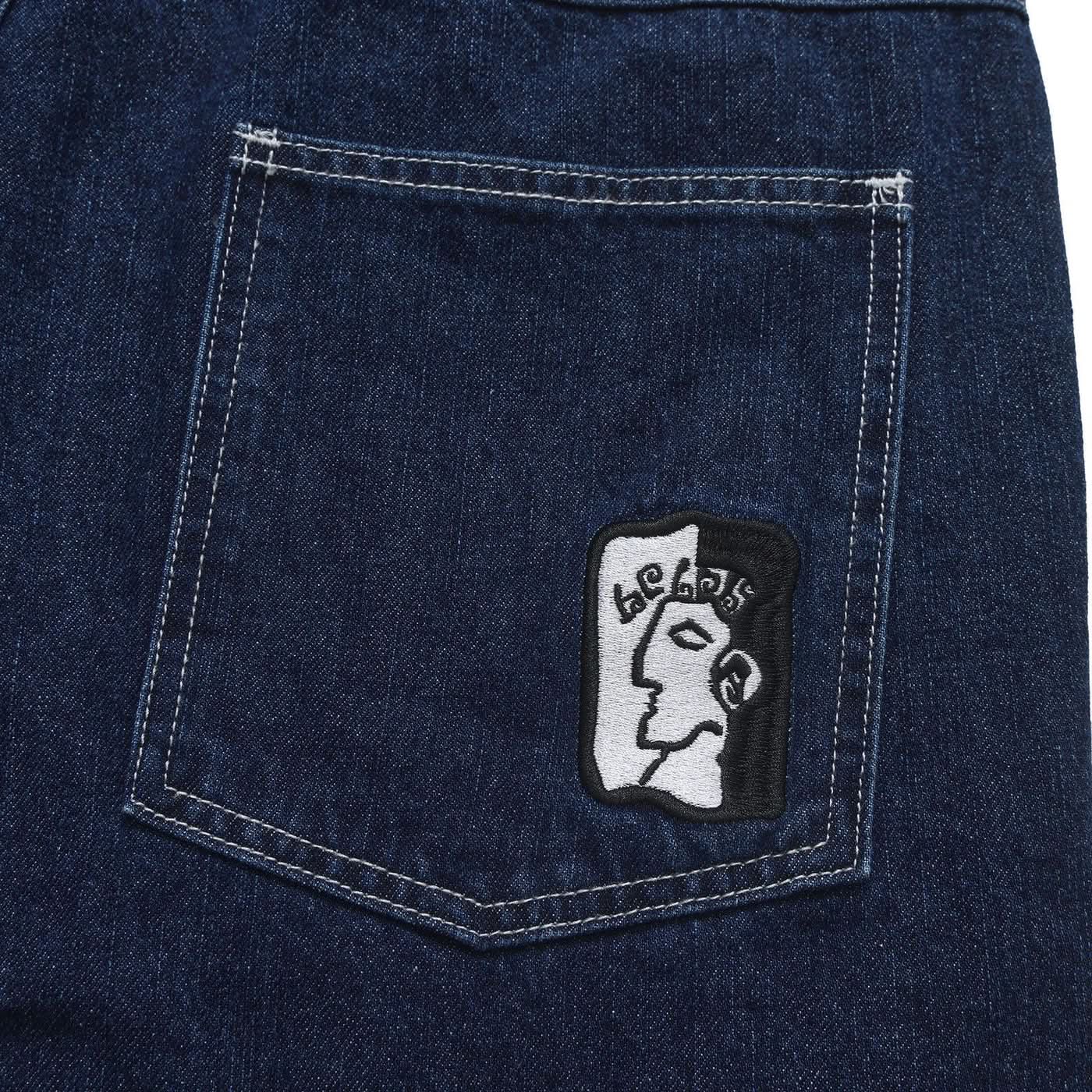 Helas Dieu Grec Jean Shorts - Washed Navy - Gallery Streetwear