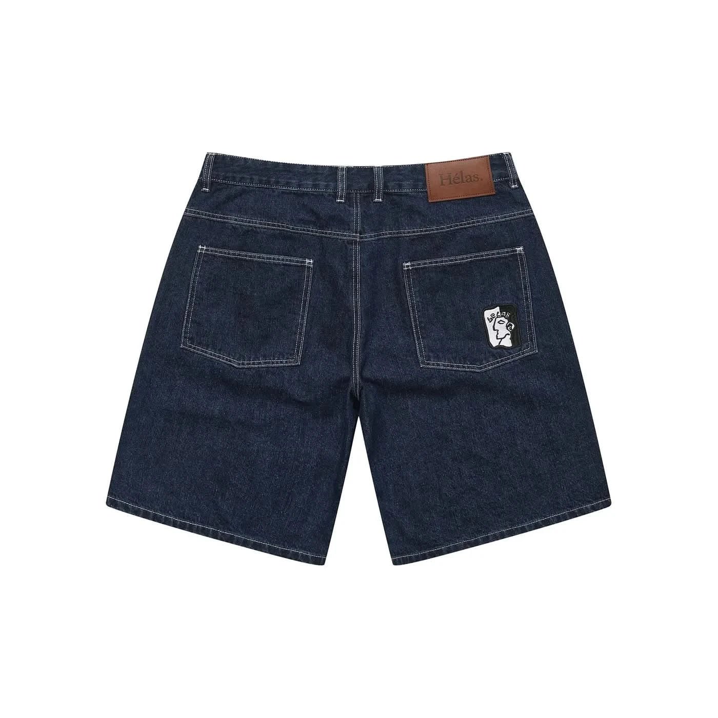 Helas Dieu Grec Jean Shorts - Washed Navy - Gallery Streetwear