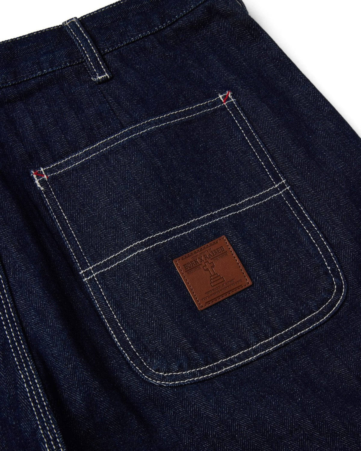 Born X Raised Herringbone Denim Work Pants – Dark Indigo